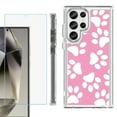 thumbnail image 1 of OneToughShield ® Case Compatible with Samsung Galaxy S24 Ultra, Shockproof Bumper Phone Case, with Tempered Glass Screen Protector - Pet Paw/ Pink, 1 of 4