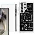 thumbnail image 1 of OneToughShield ® Case Compatible with Samsung Galaxy S24 Ultra, Shockproof Bumper Phone Case, with Tempered Glass Screen Protector - Positive Words, 1 of 4