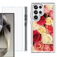 thumbnail image 1 of OneToughShield ® Case Compatible with Samsung Galaxy S24 Ultra, Shockproof Bumper Phone Case, with Tempered Glass Screen Protector - Rose Bouquet, 1 of 4