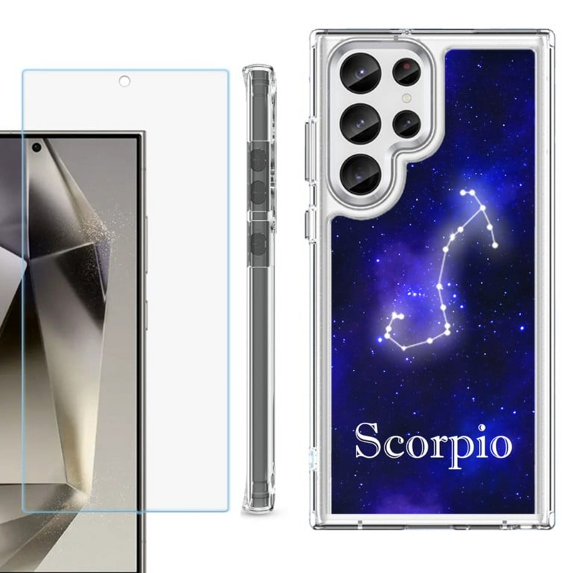 OneToughShield ® Case Compatible with Samsung Galaxy S24 Ultra, Shockproof Bumper Phone Case, with Tempered Glass Screen Protector - Scorpio