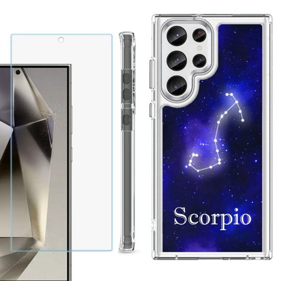 OneToughShield ® Case Compatible with Samsung Galaxy S24 Ultra, Shockproof Bumper Phone Case, with Tempered Glass Screen Protector - Scorpio