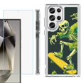 thumbnail image 1 of OneToughShield ® Case Compatible with Samsung Galaxy S24 Ultra, Shockproof Bumper Phone Case, with Tempered Glass Screen Protector - Skeleton Skater, 1 of 4
