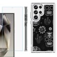 thumbnail image 1 of OneToughShield ® Case Compatible with Samsung Galaxy S24 Ultra, Shockproof Bumper Phone Case, with Tempered Glass Screen Protector - Skull Mix, 1 of 4