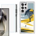 thumbnail image 1 of OneToughShield ® Case Compatible with Samsung Galaxy S24 Ultra, Shockproof Bumper Phone Case, with Tempered Glass Screen Protector - Tree on Hill, 1 of 4