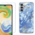 thumbnail image 1 of OneToughShield ® Compatible with Samsung Galaxy S24+ S24 Plus, Shockproof Fashion Phone Case, with Tempered Glass Screen Protector - Marble / Gem Blue, 1 of 4