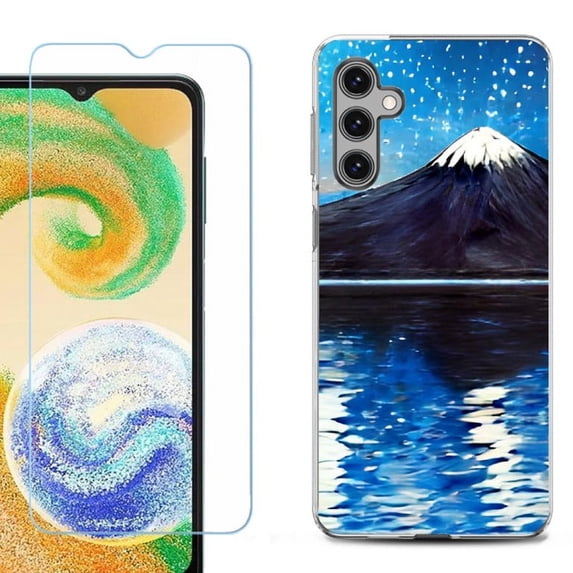 OneToughShield ® Compatible with Samsung Galaxy S24+ S24 Plus, Shockproof Fashion Phone Case, with Tempered Glass Screen Protector - Starry Night Fuji