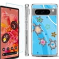 thumbnail image 1 of OneToughShield ® Compatible with Google Pixel 8 Pro, Shockproof Phone Case, with Tempered Glass Screen Protector - Happy Turtle, 1 of 4