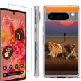 thumbnail image 1 of OneToughShield ® Compatible with Google Pixel 8 Pro, Shockproof Phone Case, with Tempered Glass Screen Protector - Lion Sunset, 1 of 4