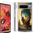 thumbnail image 1 of OneToughShield ® Compatible with Google Pixel 8 Pro, Shockproof Phone Case, with Tempered Glass Screen Protector - Melting Clock, 1 of 4