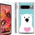 thumbnail image 1 of OneToughShield ® Compatible with Google Pixel 8 Pro, Shockproof Phone Case, with Tempered Glass Screen Protector - Pola Bear, 1 of 4