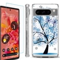 thumbnail image 1 of OneToughShield ® Compatible with Google Pixel 8 Pro, Shockproof Phone Case, with Tempered Glass Screen Protector - Snowflakes Tree, 1 of 4
