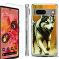 thumbnail image 1 of OneToughShield ® Compatible with Google Pixel 8, Shockproof Phone Case, with Tempered Glass Screen Protector - Running Husky, 1 of 4