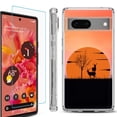 thumbnail image 1 of OneToughShield ® Compatible with Google Pixel 8, Shockproof Phone Case, with Tempered Glass Screen Protector - Sunset Deer, 1 of 4