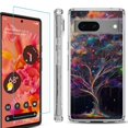 thumbnail image 1 of OneToughShield ® Compatible with Google Pixel 8, Shockproof Phone Case, with Tempered Glass Screen Protector - Tree of Life, 1 of 4