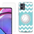 thumbnail image 1 of OneToughShield ® Compatible with Motorola Moto G 5G 2023, Shockproof Phone Case, with Tempered Glass Screen Protector - Chevron/Volleyball, 1 of 3