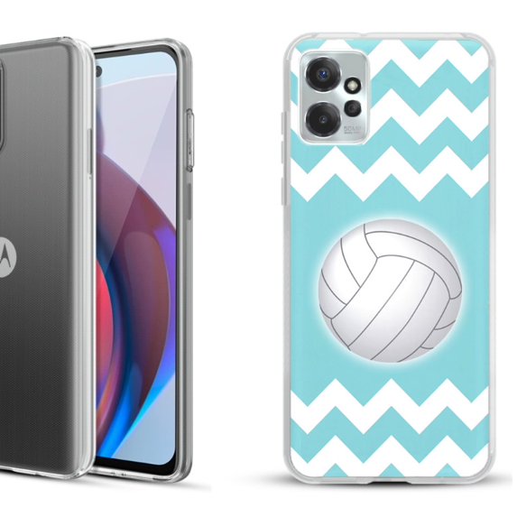 OneToughShield ® Compatible with Motorola Moto G Power 5G 2023 Fashion Phone Case - Chevron/Volleyball