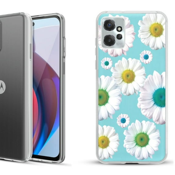 OneToughShield ® Compatible with Motorola Moto G Power 5G 2023 Fashion Phone Case - Daisy/Teal