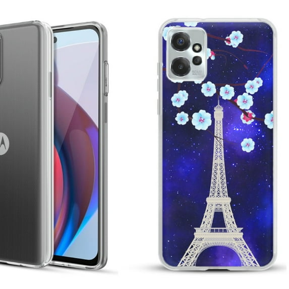 OneToughShield ® Compatible with Motorola Moto G Power 5G 2023 Fashion Phone Case - Eiffel Tower Stars