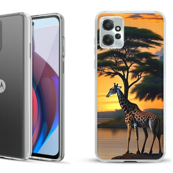 OneToughShield ® Compatible with Motorola Moto G Power 5G 2023 Fashion Phone Case - Giraffe Sunset
