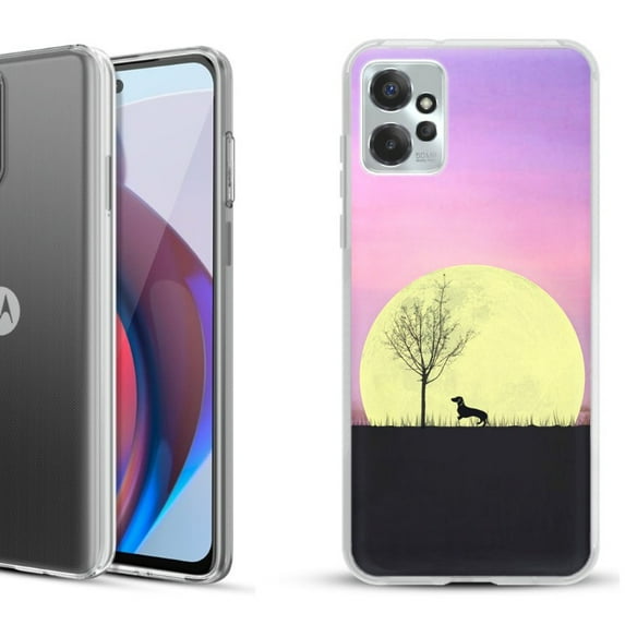 OneToughShield ® Compatible with Motorola Moto G Power 5G 2023 Fashion Phone Case - Moonlight Dachshund