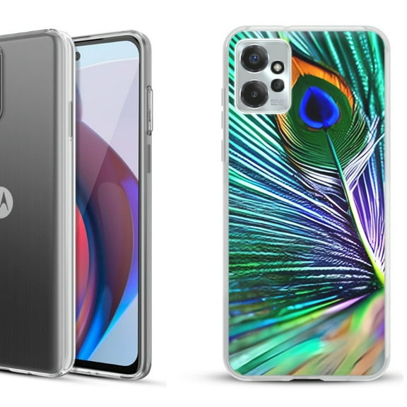 OneToughShield ® Compatible with Motorola Moto G Power 5G 2023 Fashion Phone Case - Peacock Feather