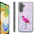 thumbnail image 1 of OneToughShield ® Compatible with Samsung Galaxy A15 5G, Shockproof Bumper Phone Case, with Tempered Glass Screen Protector - Flamingo / Polygon, 1 of 4