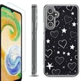 thumbnail image 1 of OneToughShield ® Compatible with Samsung Galaxy A15 5G, Shockproof Bumper Phone Case, with Tempered Glass Screen Protector - Hearts n Stars, 1 of 4