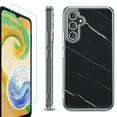 thumbnail image 1 of OneToughShield ® Compatible with Samsung Galaxy A15 5G, Shockproof Bumper Phone Case, with Tempered Glass Screen Protector - Marble / Black, 1 of 4