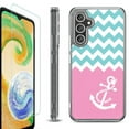 thumbnail image 1 of OneToughShield ® Compatible with Samsung Galaxy S23 FE Fan Edition, Shockproof Phone Case, with Tempered Glass Screen Protector - Chevron/Anchor, 1 of 4