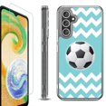 thumbnail image 1 of OneToughShield ® Compatible with Samsung Galaxy S23 FE Fan Edition, Shockproof Phone Case, with Tempered Glass Screen Protector - Chevron/Soccer, 1 of 4