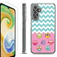 thumbnail image 1 of OneToughShield ® Compatible with Samsung Galaxy S23 FE Fan Edition, Shockproof Phone Case, with Tempered Glass Screen Protector - Chevron/Teal/Owl, 1 of 4