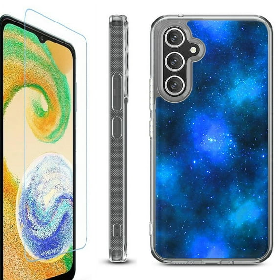 OneToughShield ® Compatible with Samsung Galaxy S23 FE Fan Edition, Shockproof Phone Case, with Tempered Glass Screen Protector - Cosmos/Stars