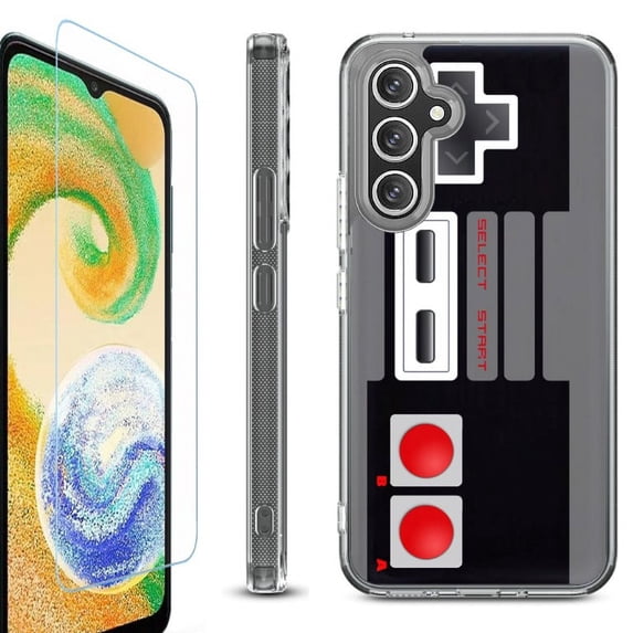 OneToughShield ® Compatible with Samsung Galaxy S23 FE Fan Edition, Shockproof Phone Case, with Tempered Glass Screen Protector - Game Controller