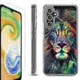 thumbnail image 1 of OneToughShield ® Compatible with Samsung Galaxy S23 FE Fan Edition, Shockproof Phone Case, with Tempered Glass Screen Protector - Geometric Lion, 1 of 4