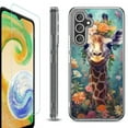 thumbnail image 1 of OneToughShield ® Compatible with Samsung Galaxy S23 FE Fan Edition, Shockproof Phone Case, with Tempered Glass Screen Protector - Giraffe Flower, 1 of 4