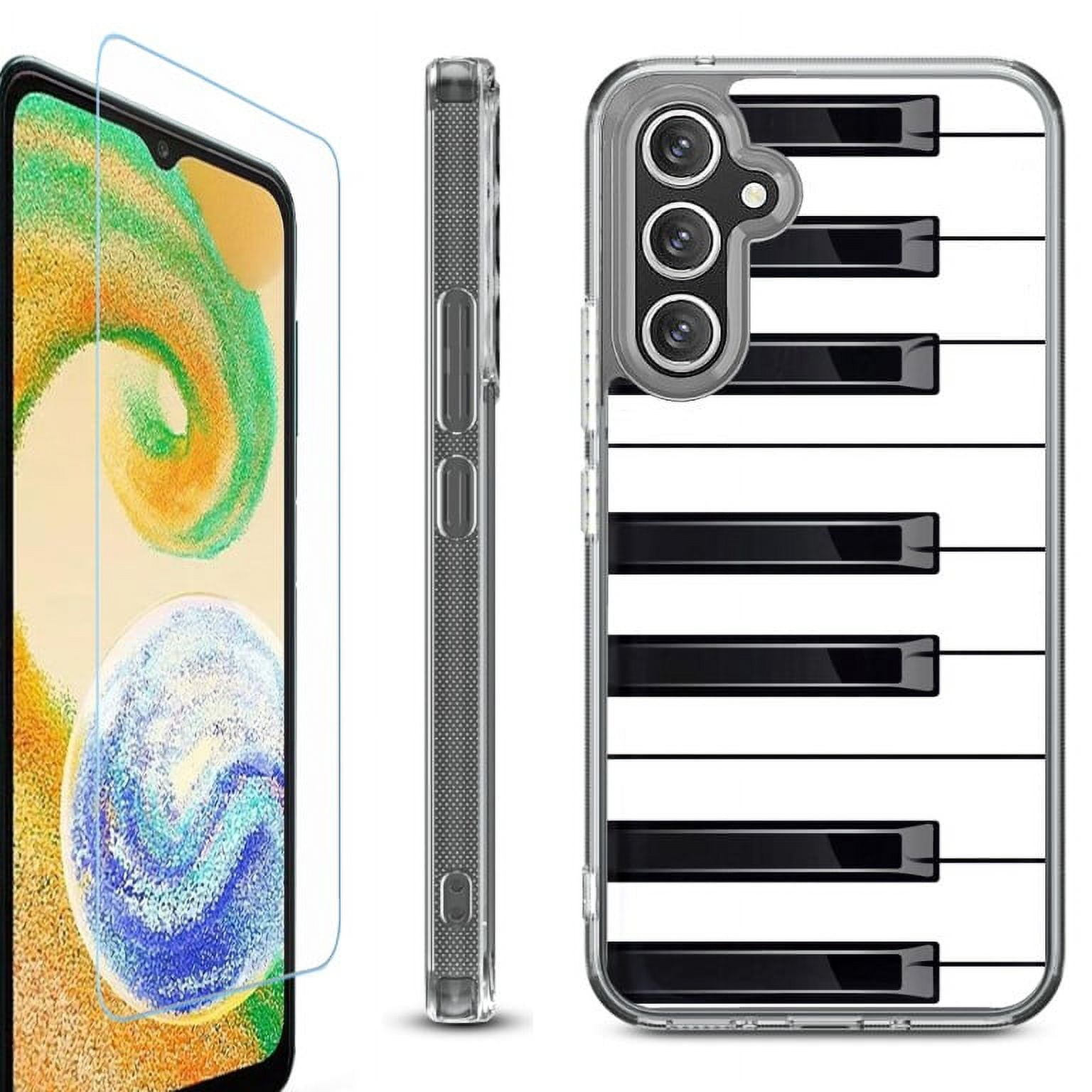 OneToughShield  Compatible with Samsung Galaxy S23 FE Fan Edition,  Shockproof Phone Case, with Tempered Glass Screen Protector - Piano Design  - Walmart.com