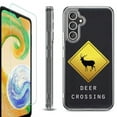 thumbnail image 1 of OneToughShield ® Compatible with Samsung Galaxy S23 FE Fan Edition, Shockproof Phone Case, with Tempered Glass Screen Protector - Road Sign Deer, 1 of 4