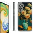 thumbnail image 1 of OneToughShield ® Compatible with Samsung Galaxy S23 FE Fan Edition, Shockproof Phone Case, with Tempered Glass Screen Protector - Roses in a vase, 1 of 4