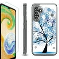 thumbnail image 1 of OneToughShield ® Compatible with Samsung Galaxy S23 FE Fan Edition, Shockproof Phone Case, with Tempered Glass Screen Protector - Snowflakes Tree, 1 of 4