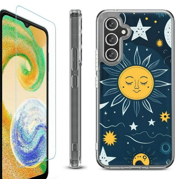 OneToughShield ® Compatible with Samsung Galaxy S23 FE Fan Edition, Shockproof Phone Case, with Tempered Glass Screen Protector - Sun N Star