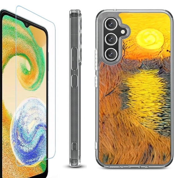 OneToughShield ® Compatible with Samsung Galaxy S23 FE Fan Edition, Shockproof Phone Case, with Tempered Glass Screen Protector - Sunset