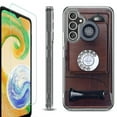 thumbnail image 1 of OneToughShield ® Compatible with Samsung Galaxy S23 FE Fan Edition, Shockproof Phone Case, with Tempered Glass Screen Protector - Vintage Payphone, 1 of 4
