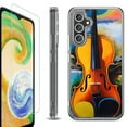 thumbnail image 1 of OneToughShield ® Compatible with Samsung Galaxy S23 FE Fan Edition, Shockproof Phone Case, with Tempered Glass Screen Protector - Violin, 1 of 4