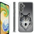 thumbnail image 1 of OneToughShield ® Compatible with Samsung Galaxy S23 FE Fan Edition, Shockproof Phone Case, with Tempered Glass Screen Protector - Wolf Face, 1 of 4