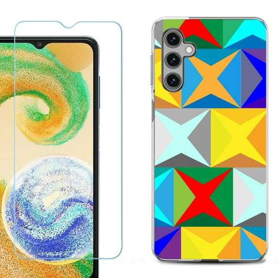 OneToughShield ® Compatible with Samsung Galaxy S24+ S24 Plus, Shockproof Fashion Phone Case, with Tempered Glass Screen Protector - Abstract Color