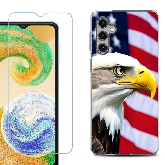 OneToughShield ® Compatible with Samsung Galaxy S24+ S24 Plus, Shockproof Fashion Phone Case, with Tempered Glass Screen Protector - Eagle