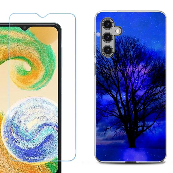 OneToughShield ® Compatible with Samsung Galaxy S24+ S24 Plus, Shockproof Fashion Phone Case, with Tempered Glass Screen Protector - Night Tree