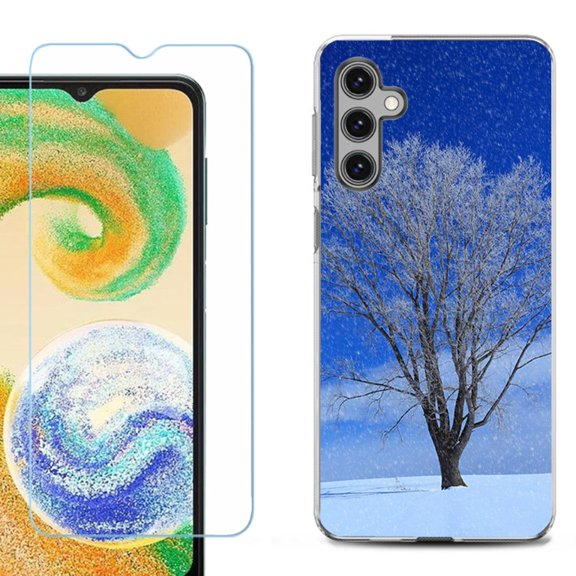 OneToughShield ® Compatible with Samsung Galaxy S24+ S24 Plus, Shockproof Fashion Phone Case, with Tempered Glass Screen Protector - Snowing Tree