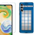 thumbnail image 1 of OneToughShield ® Compatible with Samsung Galaxy S24, Shockproof Fashion Phone Case, with Tempered Glass Screen Protector - Phone Booth Blue, 1 of 4