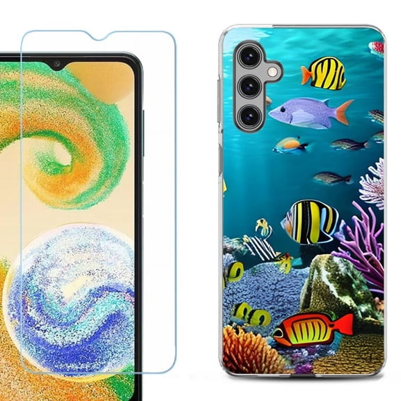 OneToughShield ® Compatible with Samsung Galaxy S24, Shockproof Fashion Phone Case, with Tempered Glass Screen Protector - Underwater